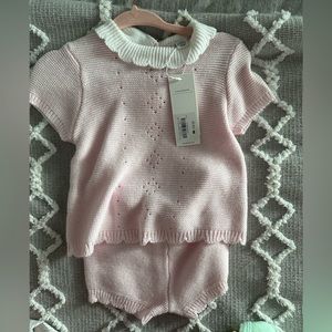 Janie and Jack beautiful knit top and bottom set